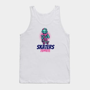 Zombie riding skate cute zombie design Tank Top